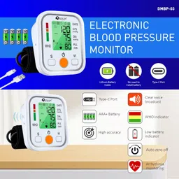 D MEDICARE DMBP03 Fully Automatic Digital BP Monitor |Accurate Reading with Voice Assistance Bp Monitor image 3