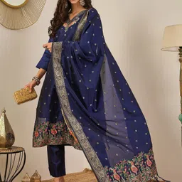 vredevogel Printed Kurta, Trouser/Pant & Dupatta Set-picture-27
