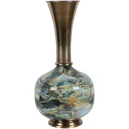 pristine interiors Multicolour Aluminium Avika Round Shape Table Vase image 2