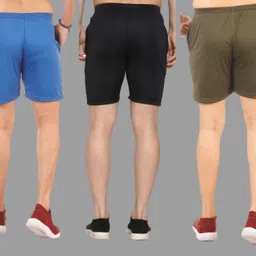 farsh Pack of 3 Solid Men Multicolor Regular Shorts image 2