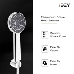ibey Crysta Chrome Hand Shower with Hose | High Pressure & Leak-Proof Design Handheld image 3