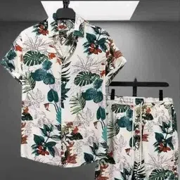 shiv Men Night Suit Set Green, White Printed-picture-42
