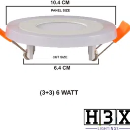 hbx LED Ceiling Panel Light 6 Watt(3+3) Fan Box Light, Dual 3D Color Blue & White,8 Ceiling Light Ceiling Lamp image 5