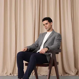 mr bowerbird Men Solid Single Breasted Casual Blazer image 4