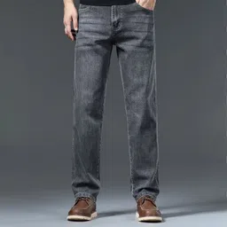 leriya fashion Men Regular Mid Rise Grey Jeans-picture-18