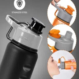 milton Gripper Black 920 ML Stainless Steel Water Bottle image 3