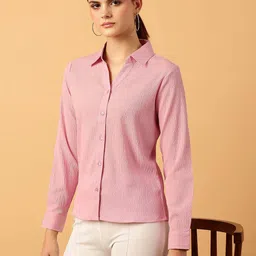 mint street Women Regular Fit Solid Formal Shirt image 3