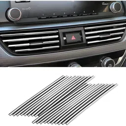 zweelay 10 pcs Car Vent Trim Strips Chrome Car Interior Moulding Trim Air Strip Car Beading Roll For Window-picture-10