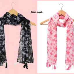 Printed Chiffon Women Multicolor Stole-image-27