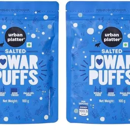 Urban Platter Salted Jowar Puffs, 100g (Gluten Free, Palm Oil Free, Baked Not Fried) (Pack of 2) image 1