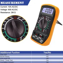 balrama 830L Digital Multimeter - AC/DC Voltage, Current, Resistance, Continuity, Diode Digital Multimeter image 3