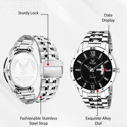 fogg Working Day and Date Analog Watch - For Men 2047-BK image 2