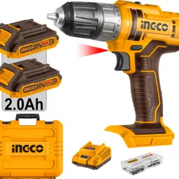 ingco 20V Drill Machine with Hammer Function, 2-Speed, 45NM Lithium-Ion Cordless Drill Cordless Drill-picture-10
