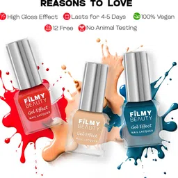 filmy beauty Gel Effect Nail Polish Sacred Heart – Glossy, Quick-Dry, Long-Lasting (10 ml) White image 4