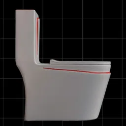 lurexa C04 Premium Quality White Commode With Red Finishing Line And Round Flush Button Western Commode image 4