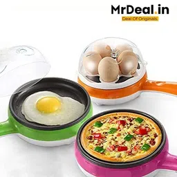 spella Electric Non stick Frying Pan with Steam Egg Boiler-22 Non-Stick Egg_FryPan Boiled Eggs_Steaming Boiling Roasting-22 Egg Cooker image 4