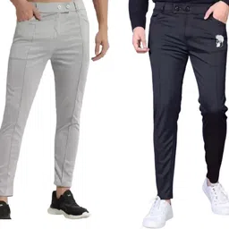 bacardo Pack of 2 Men Solid Multicolor Track Pants-picture-16