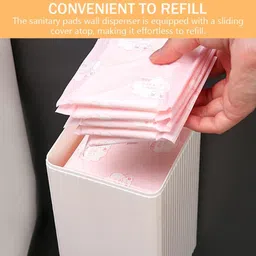 ofifo Sanitary Pads Dispenser for 25-30 Pads - Wall-Mounted Box Napkin Holder Polypropylene Toilet Paper Holder image 5