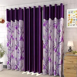 albania draps 213 cm (7 ft) Door Polyester Semi Transparent Curtain (Pack Of 3)-picture-10