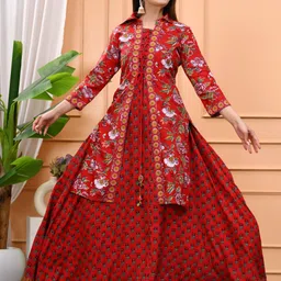 dss fashion Women Printed Cotton Rayon Anarkali Kurta-picture-13