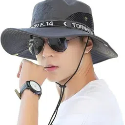 AlexVyan Summer Round Hats Cap Wide Brim UV Protection Breathable Beach Sun-Hat Cap-picture-35