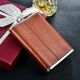dityaent Premium Leather Hip Flask Stainless steel Hip Flask image 4