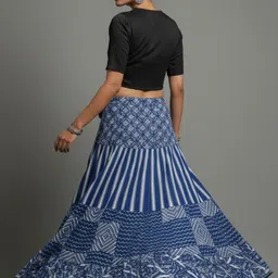 matkewalaz Women Applique Wrap Around Grey Skirt image 2