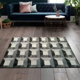 dazzhome Grey Hair On Leather Checkered Hand Woven 9ftx12ft Carpet-picture-35