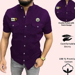 shirtzone Men Slim Fit Solid Mandarin Collar Casual Shirt-picture-16