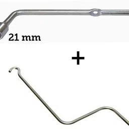 autovision Wheel Spanner L Type (W/Hole) Chrome 21 MM & Jack Rod Single Sided L Type Wrench image 1