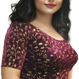 pu fashion Round Neck Women Blouse image 3