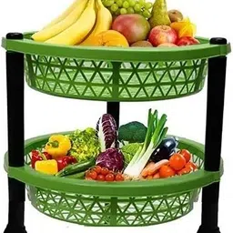 wallop Fruits/Vegetables Kitchen Rack 4 Tier Plastic Vegetable Trolley Rack with Wheels | Kitchen Storage Organizer Plastic image 2