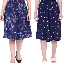 manat diva Women Printed A-line Multicolor Skirt-picture-38