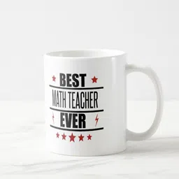 v kraft "best math teacher" quote White Ceramic with Handle-Perfect Gift to Anyone On Any Occasion | Coffee & Tea Cup | Pack of 1, 330ml Ceramic Coffee Mug image 3