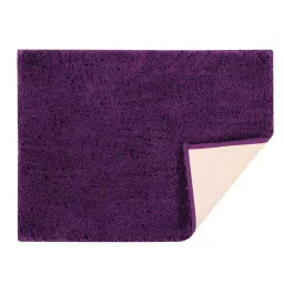 Purple Solid Cotton AntiSkid Bathmat & Contour Mat by Obsessions image 5