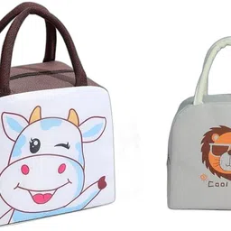 krishna world enterprise Lion Lunch Bag and White Cow Lunch Bag Waterproof Lunch Bag image 1