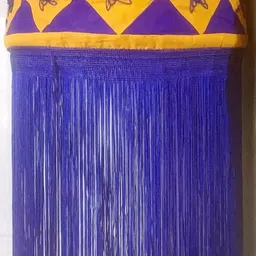 anumoh Cloth Décor/Festive Lantern, "Matka Jhoomar" Foldable, from Pipli Odisha Orange, Blue Cloth Hanging Lantern image 1