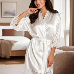 mardia White Large Bath Robe image 1