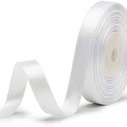 (1.2cm X 18 Mtr) White Satin Ribbon for Party Decoration Craft & Gift Wrapping White Satin Ribbon-image-48