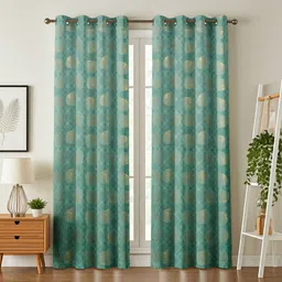 kiara creations 153 cm (5 ft) Window Velvet Room Darkening Curtain (Pack Of 2) image 1