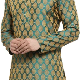 jompers Men Woven Design Jacquard Straight Kurta image 4