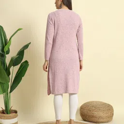 hermiston Women Embroidered Wool Straight Kurta image 2