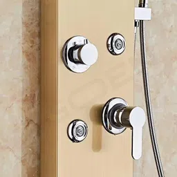 AGOEN 5-in-1 LED Thermostatic Shower Panel with Body Jets & Hand Shower 5-in-1 LED Thermostatic Shower Panel Rainfall | Waterfall | Body Massage | Handheld | Temperature Display image 3