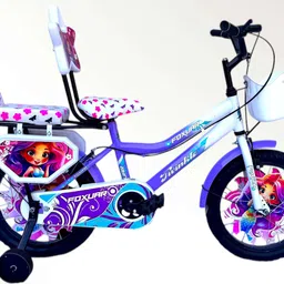 foxglove TWINKLE CUTEGIRL 16 INCH TUBELESS TIRES DOUBLESEAT BICYCLE FOR AGE 5 TO 8 YEARS 16 T (inch) Road Cycle image 5