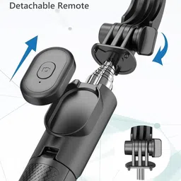 TECNOLOGIA R1S Extendable Selfie Stick with Tripod Stand, Rechargable LED Light, Compatible with Bluetooth Selfie Stick image 5