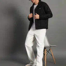 get golf Men Solid Bomber Jacket image 4