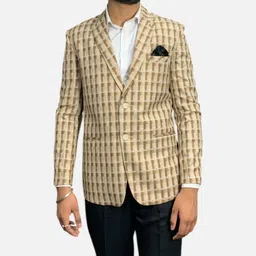 gargian master cut Men Checkered Single Breasted Formal, Party Blazer-picture-11