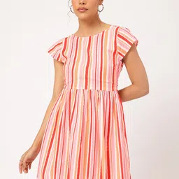 DressBerry Urban Goddess Bow-Detail Striped Backless Dress image 2
