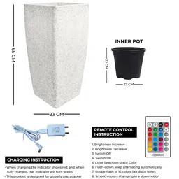 harshdeep Paris Natural Fibre LED Floor Planter image 2