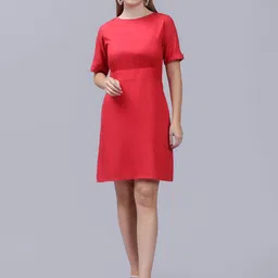ENTELLUS Round Neck A-Line Cotton Dress image 1